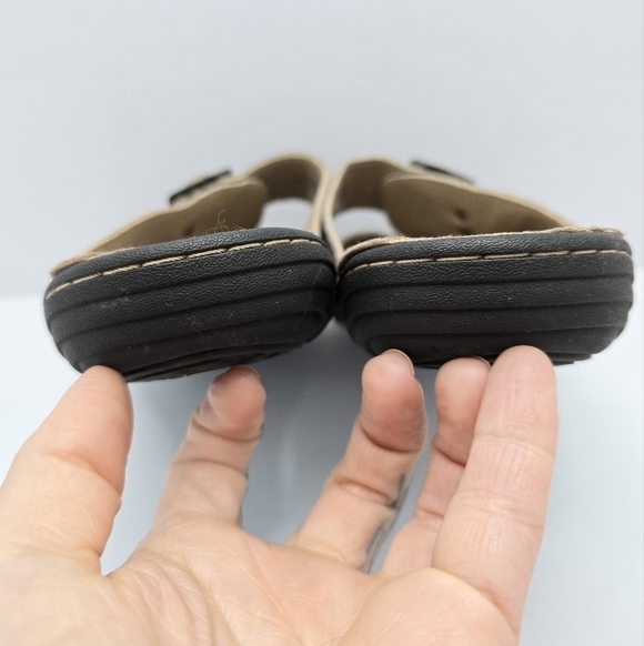 JSport | Boho tan brown leather strappy open toe slide sandals | WMS 6.5 - Picture 7 of 10